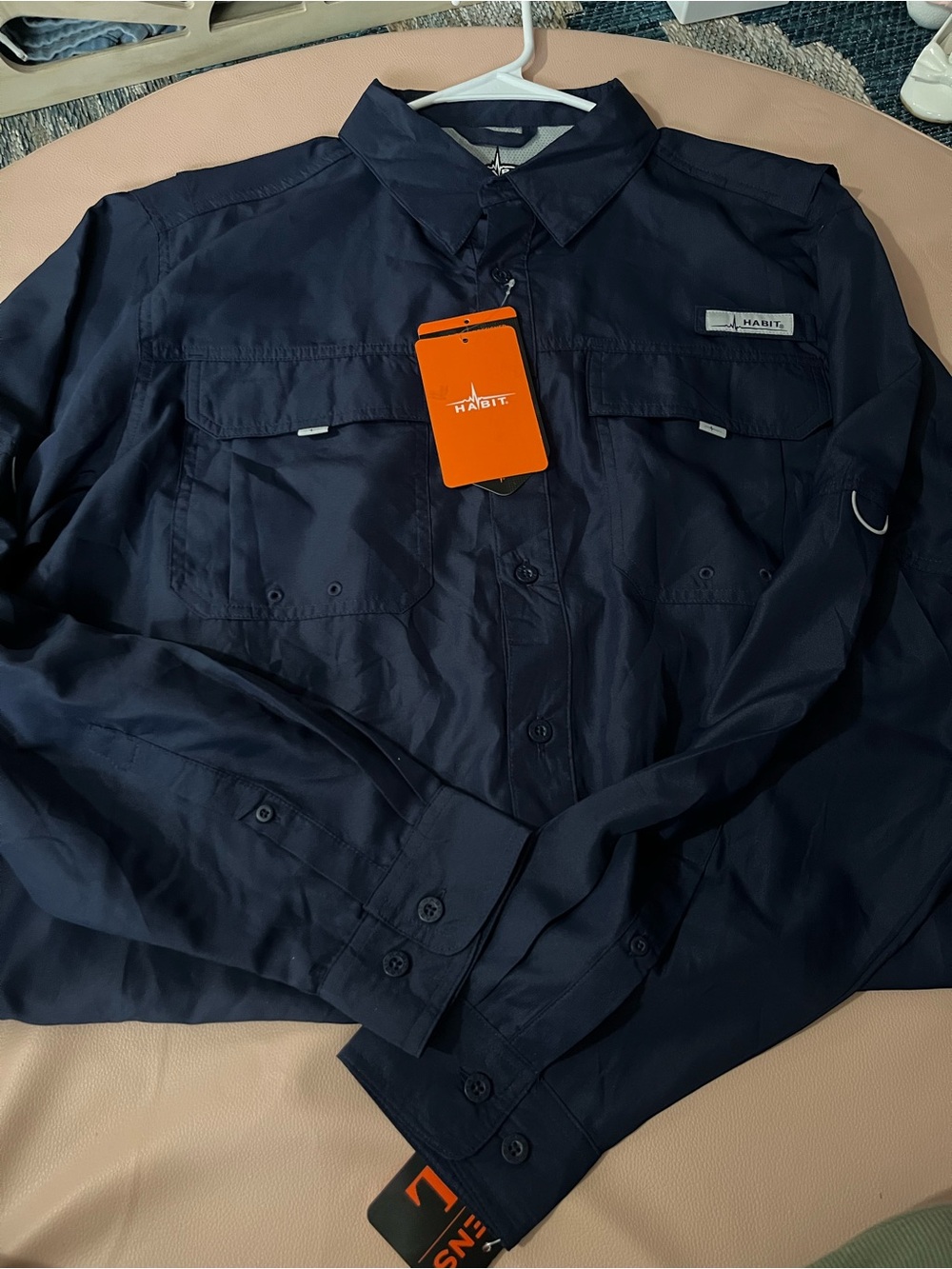 Men's Navy Habitat Long-Sleeve Utility Shirt